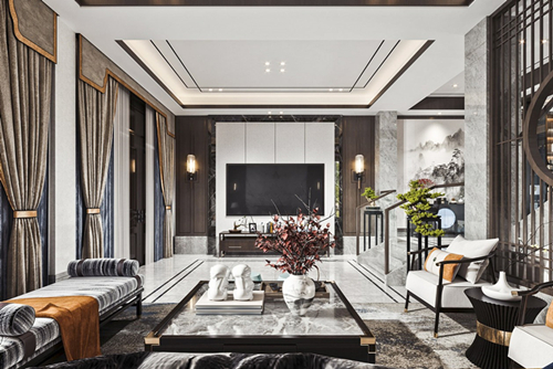 江門市德信園新中式風格別墅裝修案例