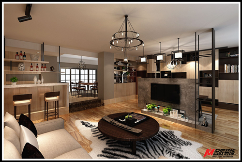 廣州市中海花灣壹號新中式風格三居室裝修案例