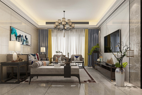 廣州市雅郡花園新中式風格四居室裝修案例