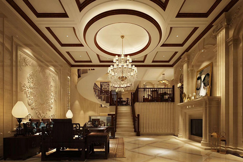 清遠市中恒公園大地花園新中式風格別墅裝修案例