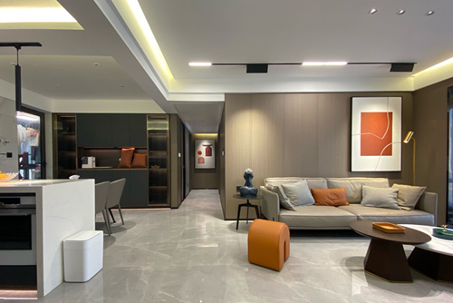 海口市環球100寶龍城現代簡約風格平層裝修案例