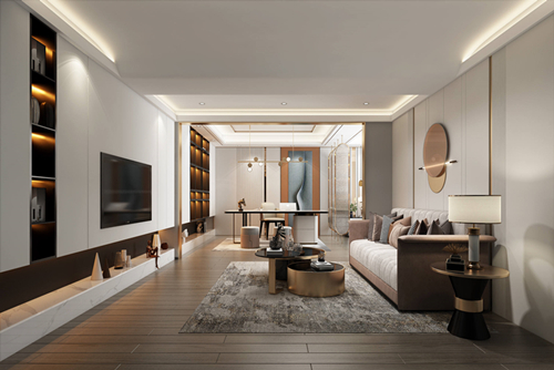 海口市時代城現(xiàn)代風(fēng)格別墅裝修案例