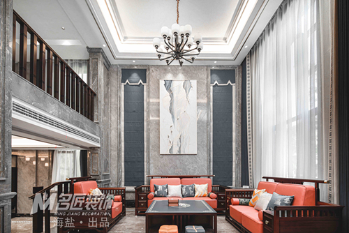 嘉興市東方綠洲新中式風格別墅裝修案例