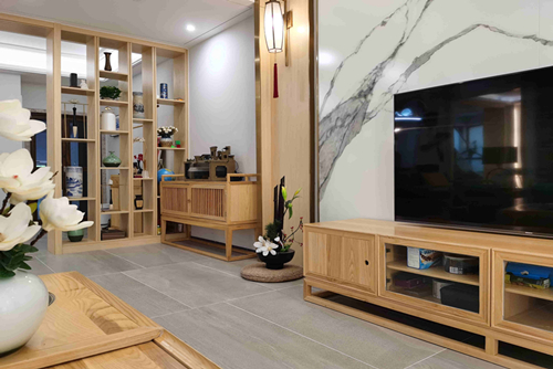 海口市港島花園新中式風格復式裝修案例