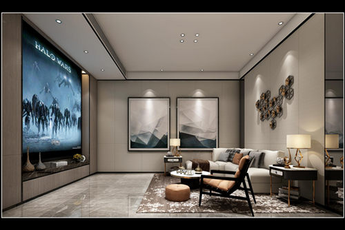 海口市綠城桃李春風現代風格平層裝修案例