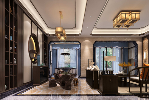 佛山市招商&middot;悅府新中式風格別墅裝修案例