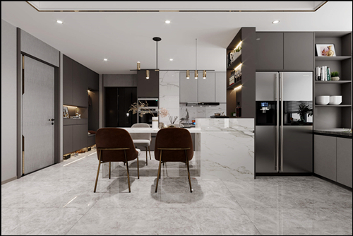 佛山市越秀閱湖臺現代風格三居室裝修案例