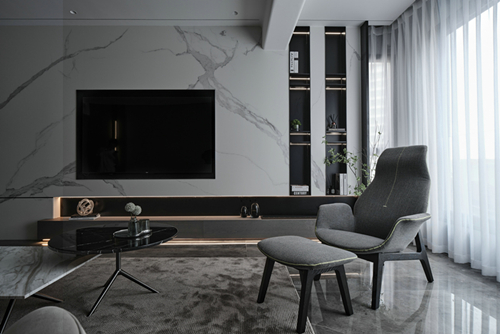 中山市龍光玖譽山現代簡約風格三居室裝修案例