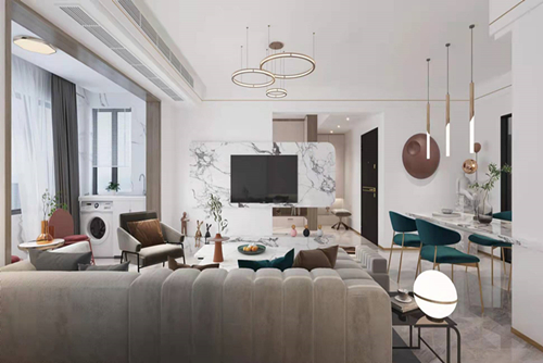 三明市龜山西路71號(hào)小區(qū)現(xiàn)代風(fēng)格三居室裝修案例