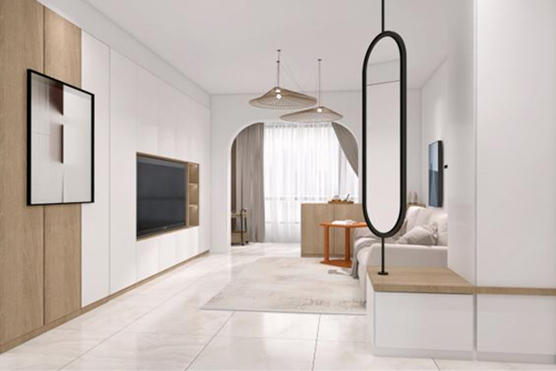 汕頭市蔚藍灣現代簡約風格三居室裝修案例