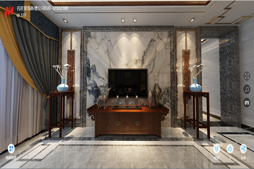 廣州市中山三路小區(qū)新中式風(fēng)格五居室裝修案例