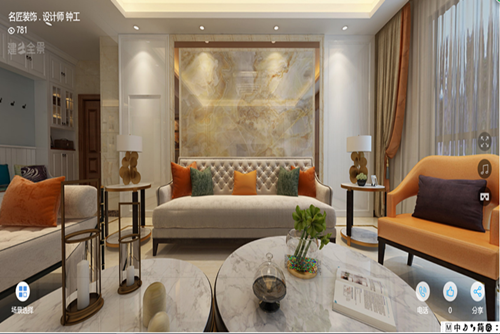 廣州市萬科城市花園(黃埔)現代簡約風格五居室裝修案例