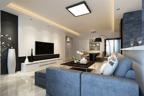 中山市奧城花園現代簡約風格三居室裝修案例