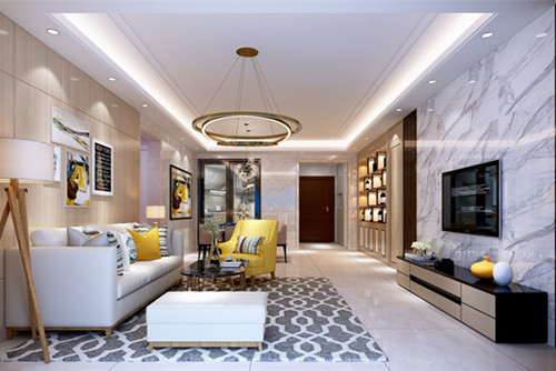 中山市萬科金域藍灣現(xiàn)代簡約風格四居室裝修案例
