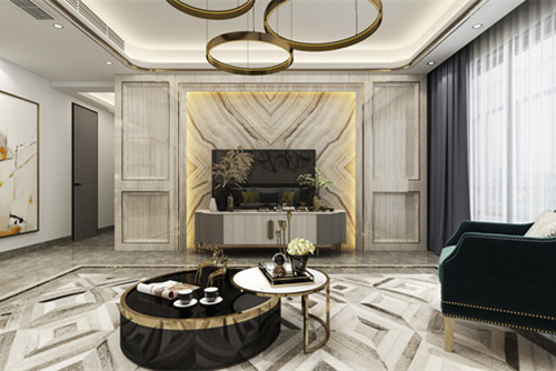 中山市奧城花園輕奢風格四居室裝修案例