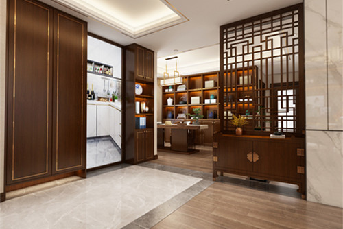 中山市順景狀元居新中式風格五居室裝修案例