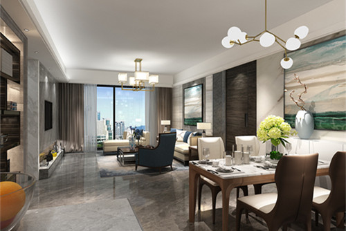 中山市萬科金域藍灣現(xiàn)代簡約風格三居室裝修案例