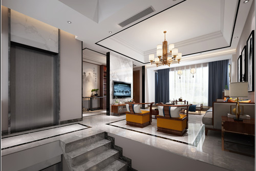 中山市君華新城新中式風格別墅裝修案例