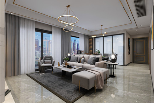 中山市奧城花園現代簡約風格三居室裝修案例