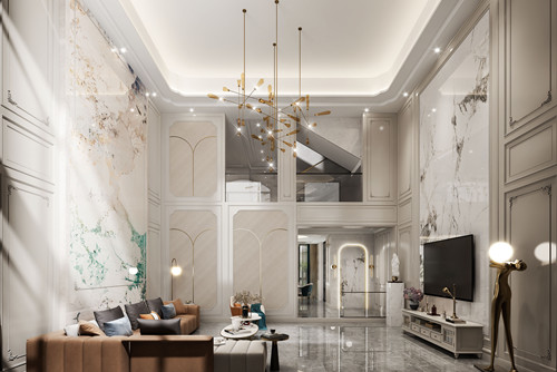 潮州市北橋大廈輕奢風格別墅裝修案例