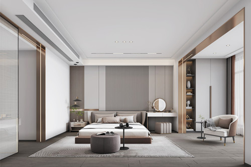 海口市四季華庭綠世界輕奢風格三居室裝修案例