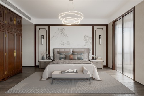 廣州市越秀星匯文璽新中式風格四居室裝修案例