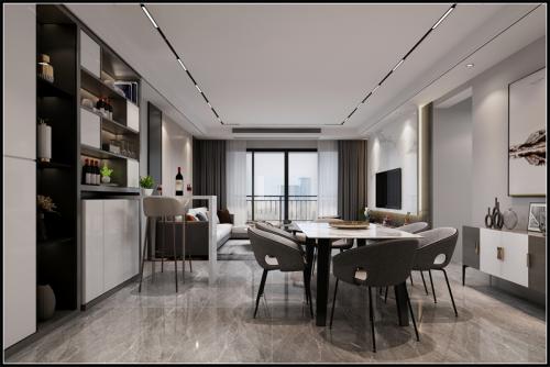 陽江市富和花城現代簡約風格三居室裝修案例