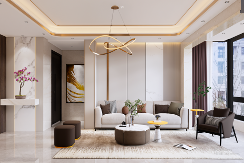 陽江市尚品瓏灣現代簡約風格三居室裝修案例